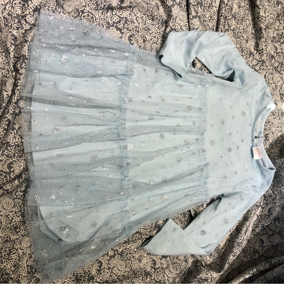 Hanna Andersson Other - Hanna Andersson light blue silver snowflake dress tulle 4T 100 winter